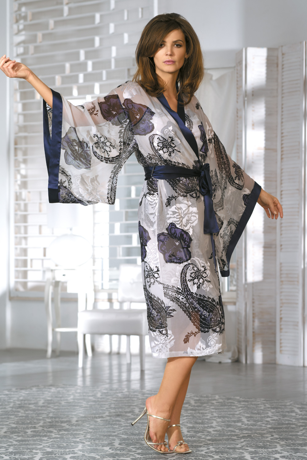 Платье халат из шелка. Marc Andre кимоно женское.